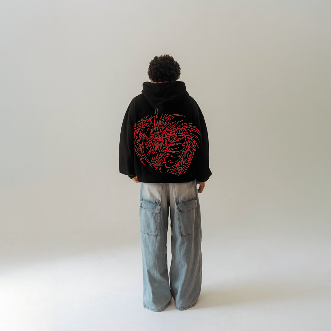Draconic Hoodie Red-5