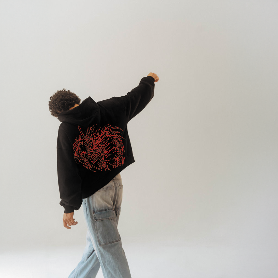 Draconic Hoodie Red-3