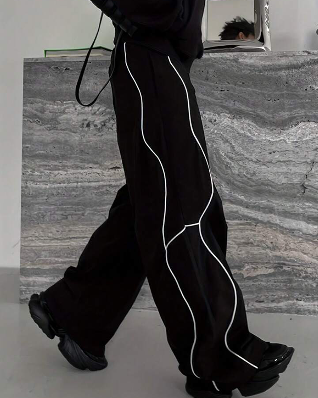 Phantom Line Baggy Pants - Senpaii