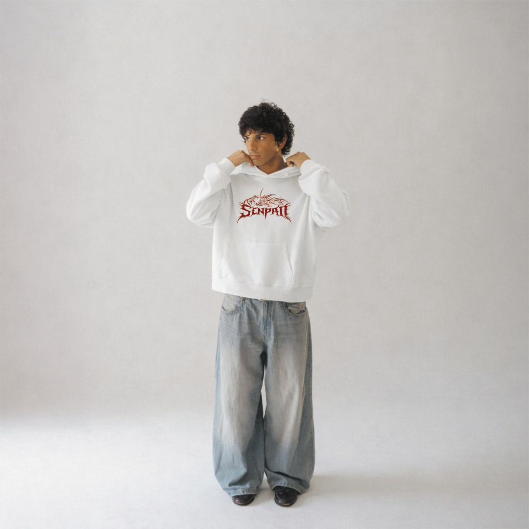 Draconic White Hoodie-4