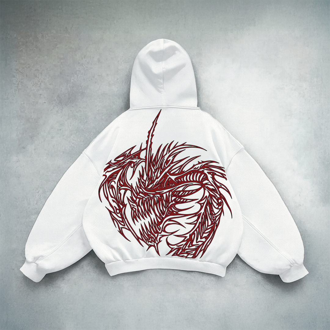 Draconic White Hoodie